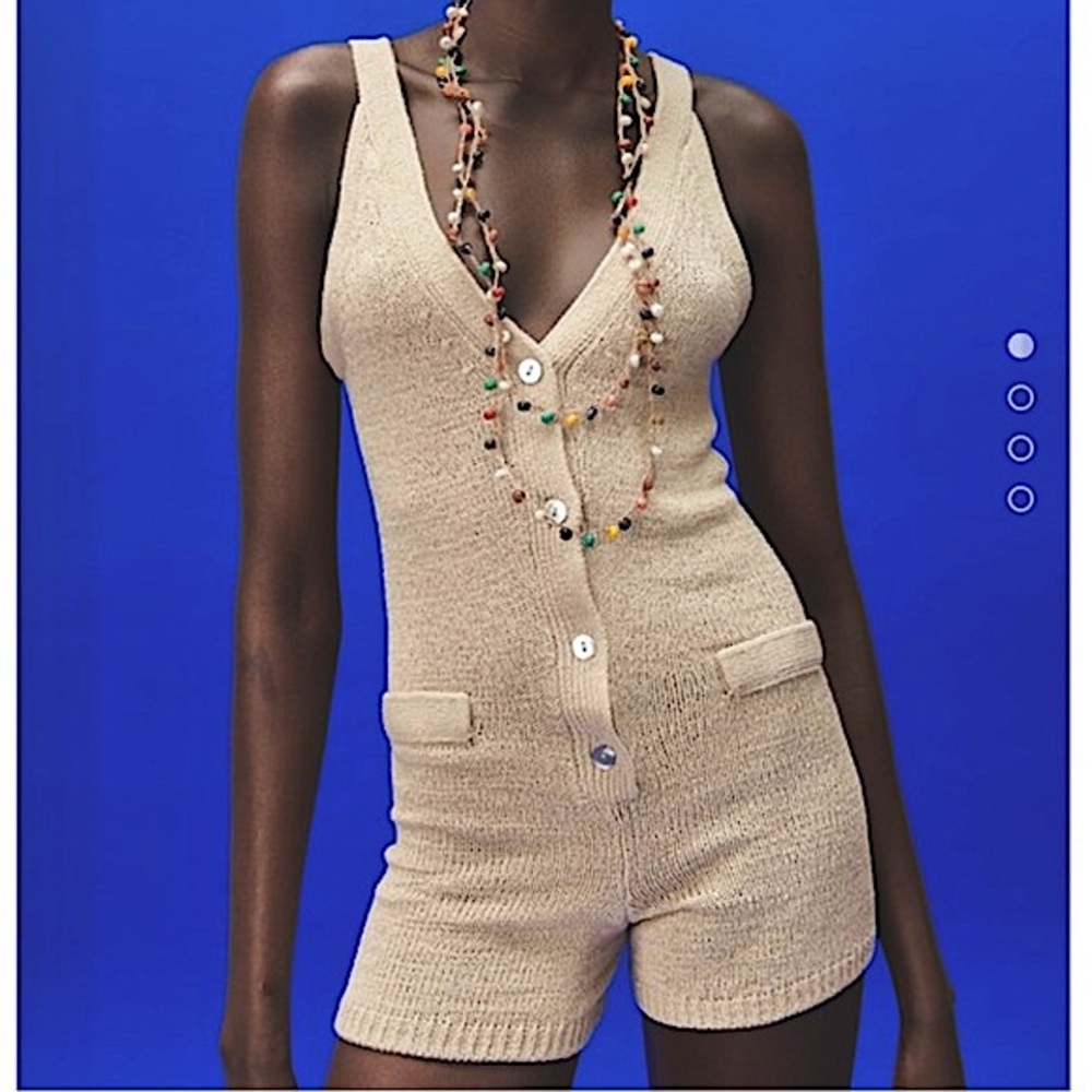 NWT Cider Knit Romper Cream Color Size Large